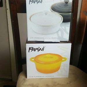 Stoneware serving dishes/flame proof casserole